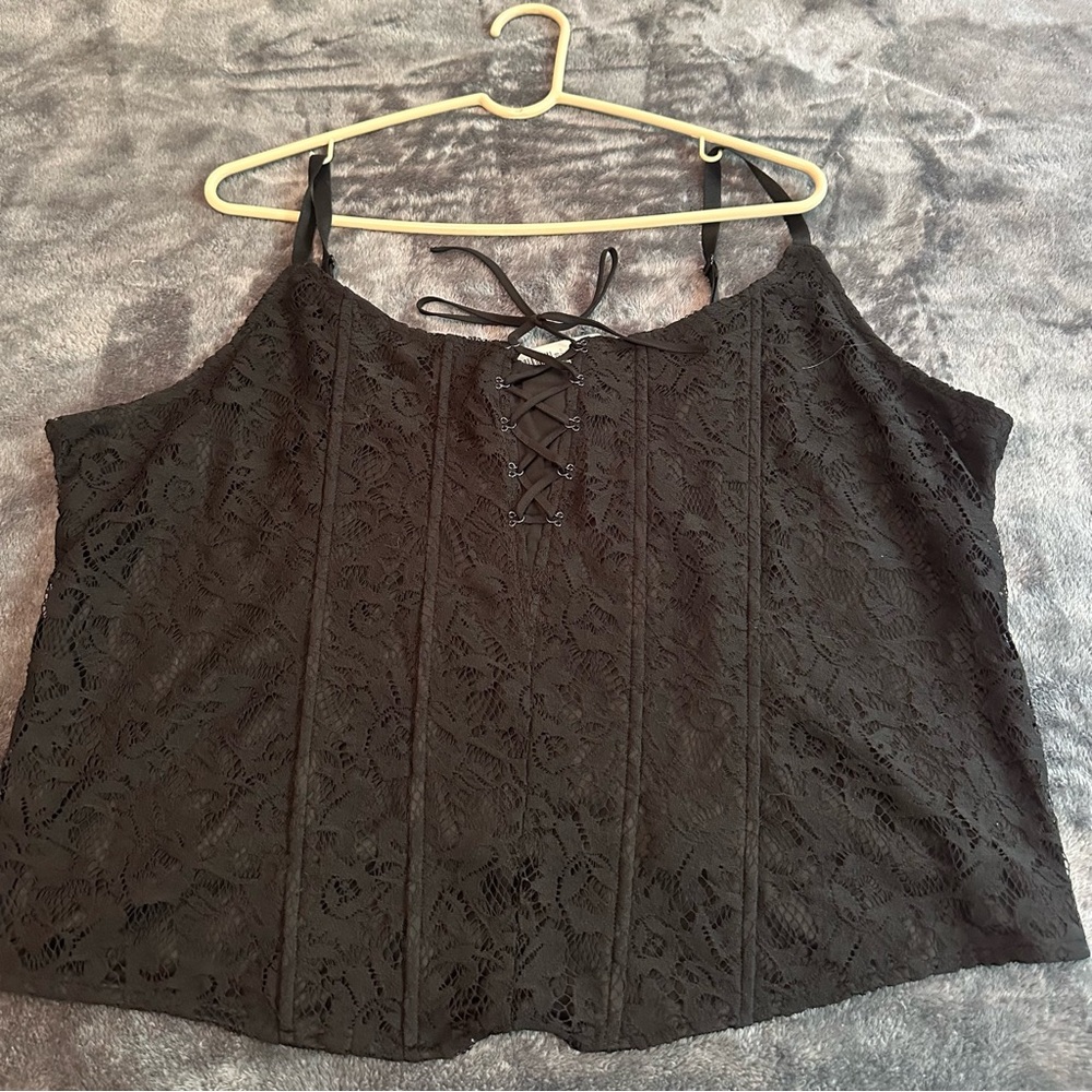 Torrid Black Lace-Up Camisole